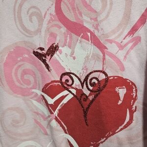Heart print short sleeve tee ladies Med